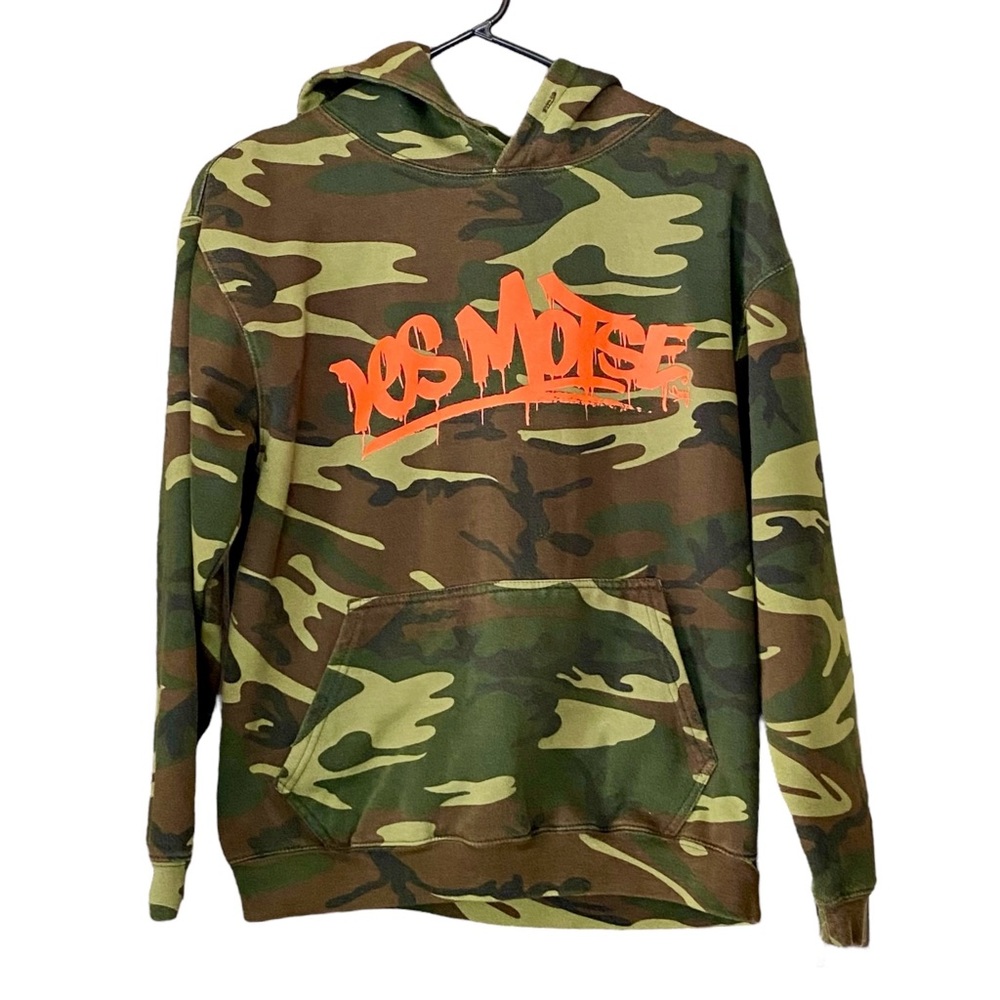 Code Five Camouflage Green Boys Size Small Vintage Fleece Pullover Hoodie